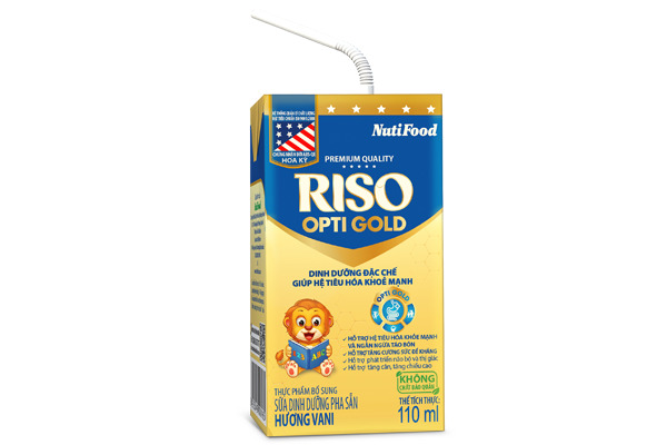 Sữa bột pha sẵn Riso Opti Gold 110ml - Thùng 48 hộp