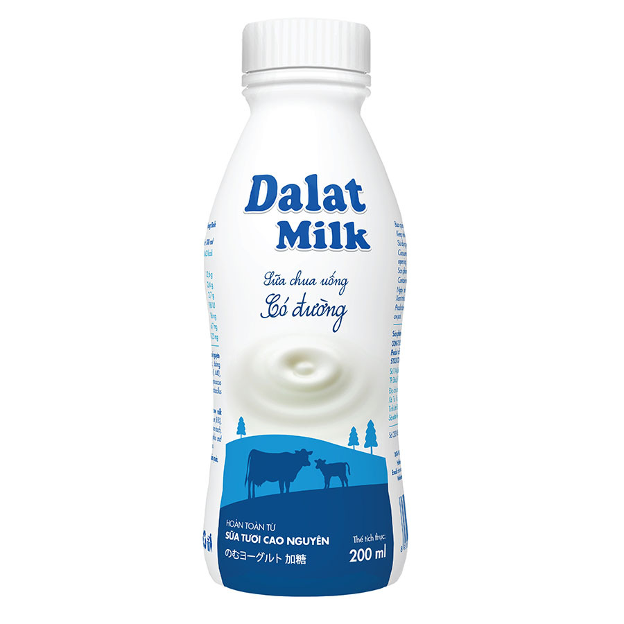 Sữa chua uống Dalat milk có đường - 200ml