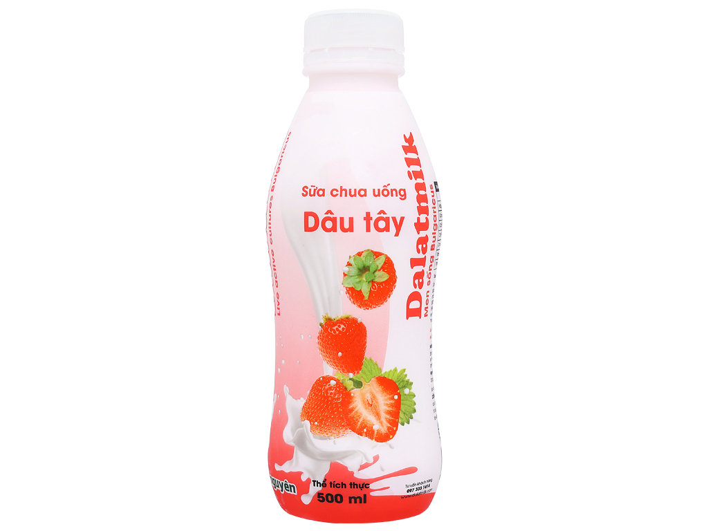 Sữa chua uống Dalat milk dâu tây - 500ml