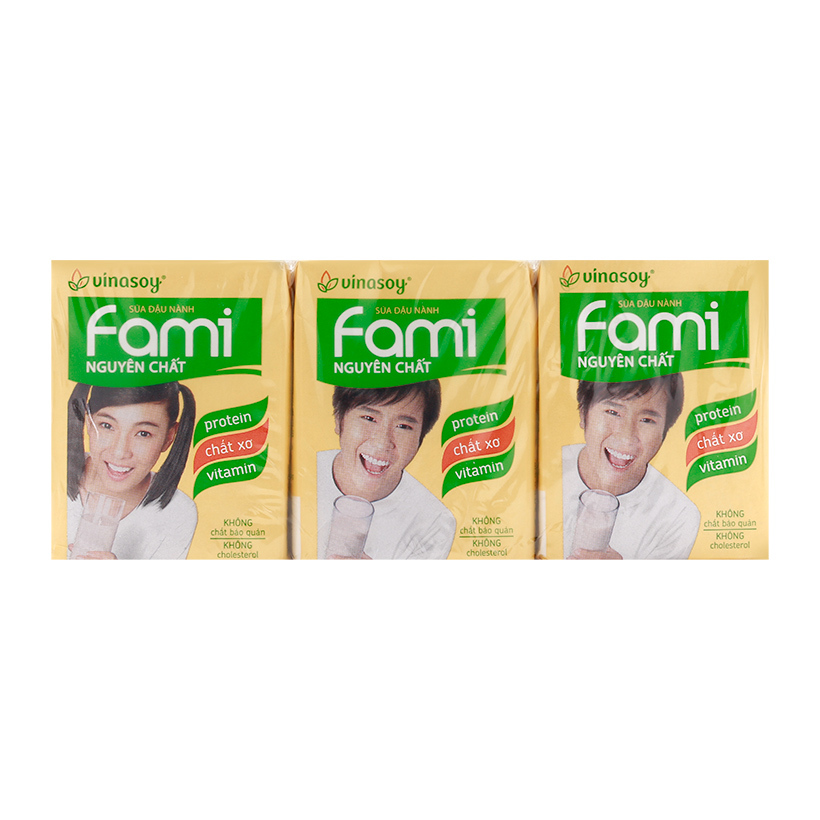 Sữa đậu nành nguyên chất Fami lốc 6 hộp x 200ml