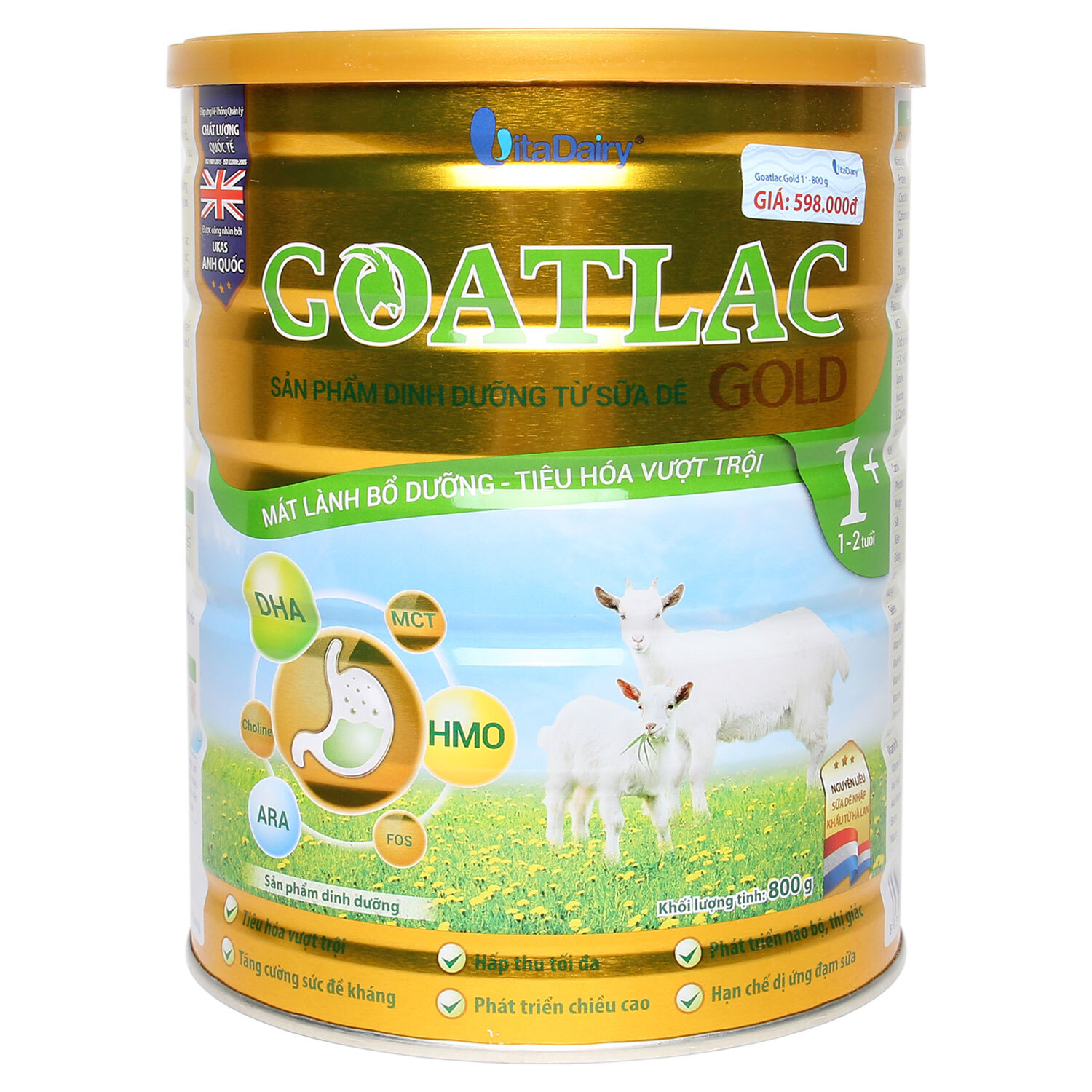Sữa dê Goatlac Gold 1 - hộp 800g (dành cho trẻ từ 1 - 2 tuổi)