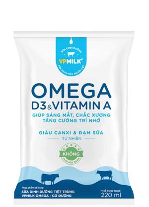 Sữa dinh dưỡng VPMilk Omega - Thùng 48 bịch x 220ml