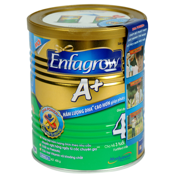Sữa bột Enfagrow A+ 4 - hộp 400g (dành cho trẻ từ 3 - 6 tuổi)
