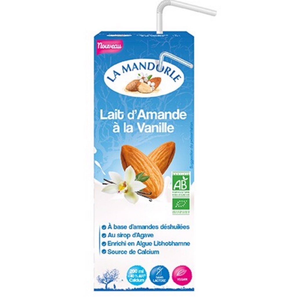 Sữa hạnh nhân vani hữu cơ La Mandorle 200ml
