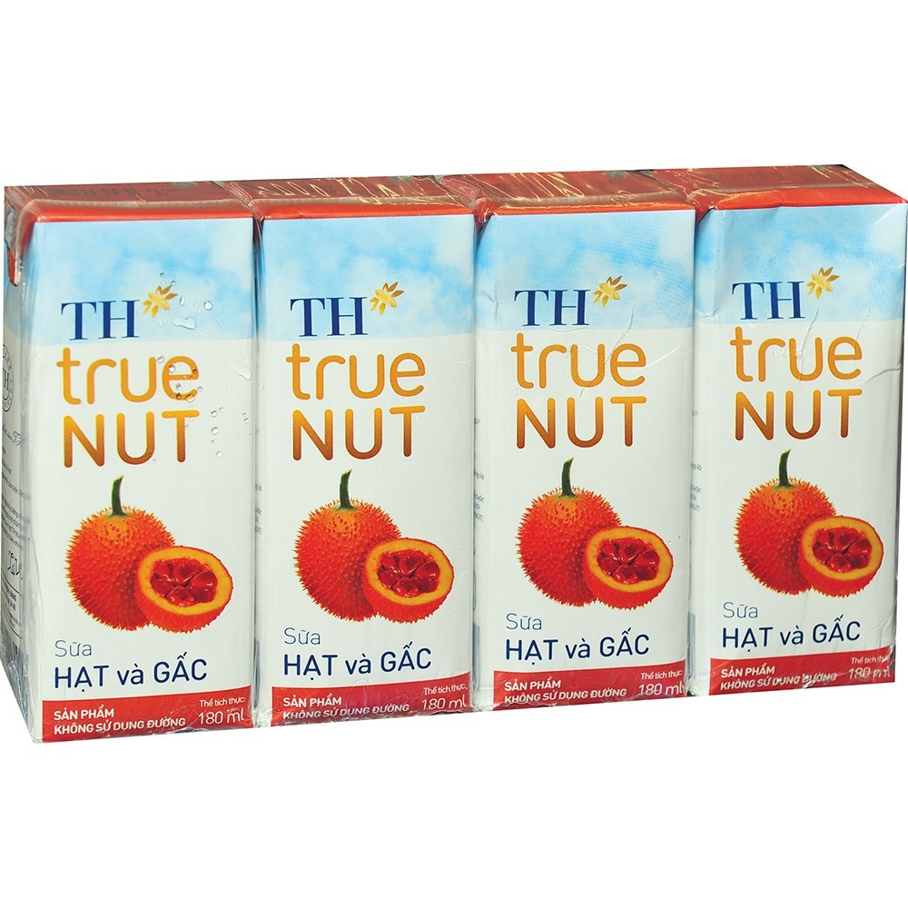 Sữa hạt và gấc TH True Nut lốc 4 x 180ml
