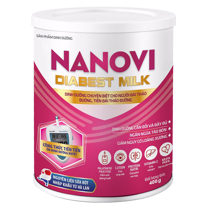 Sữa Nanovi Diabest Milk cho người tiểu đường