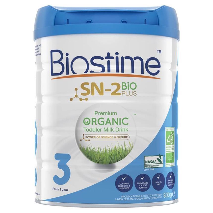 Sữa Organic Biostime số 3 SN-2 Bio Plus Premium Organic Toddler Milk Drink 800g dành cho trẻ từ 1 đến 3 tuổi