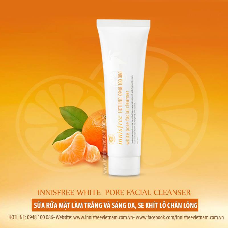 Sữa rửa mặt Innisfree White Pore Facial Cleanser 150ml