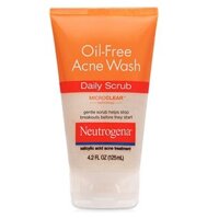Sữa rửa mặt Neutrogena Oil Free Acne Wash Daily Scrub 125ml