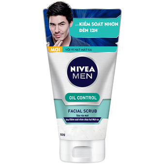 Sữa rửa mặt Nivea Men Oil Control Facial Scrub giảm nhờn mụn 100g