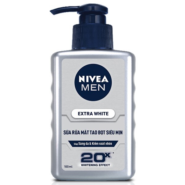 Sữa rửa mặt sáng da tạo bọt siêu mịn NIVEA Men Extra White