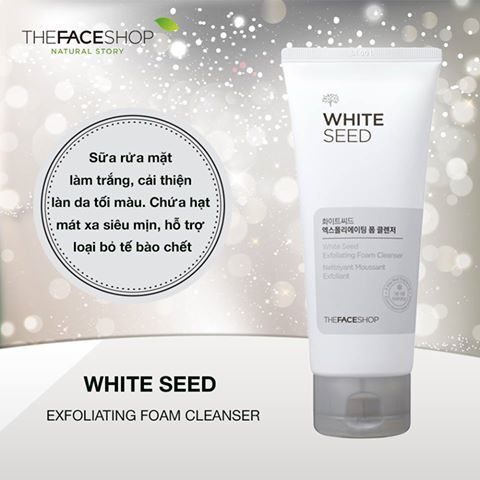 Sữa rửa mặt trắng da White Seed Exfoliating Foam Cleanser