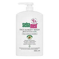 Sữa rửa mặt và tắm toàn thân cho da nhạy cảm Sebamed Liquid Face & Body Wash 1000ml