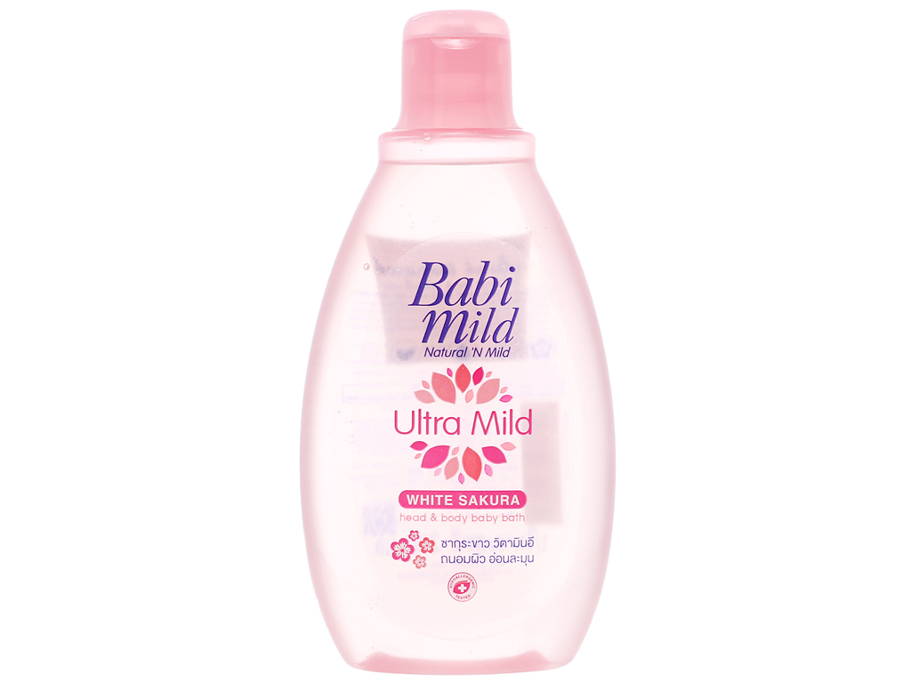 Sữa tắm gội toàn thân cho bé Babi Mild White Sakura 200ml