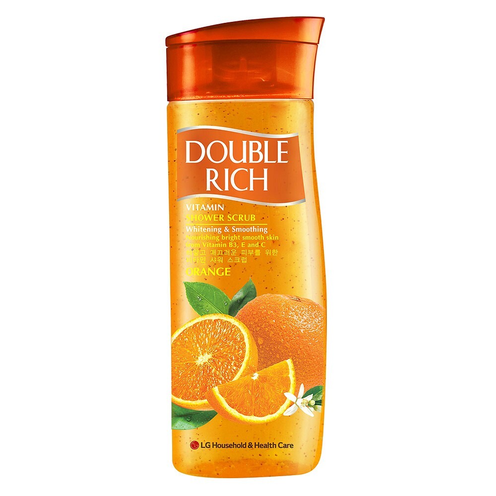 Sữa tắm hạt Double Rich hạt hương cam chai 420g