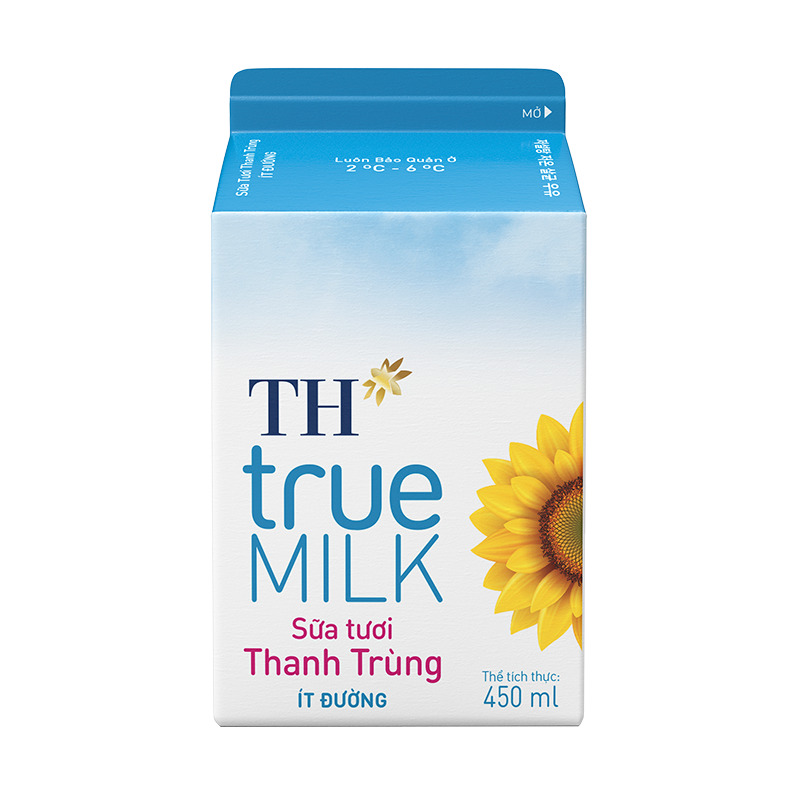 Sữa tươi thanh trùng ít đường TH true Milk 450ml