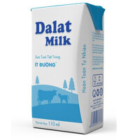 Sữa tươi tiệt trùng Dalat Milk ít đường thùng 48 hộp x 110ml