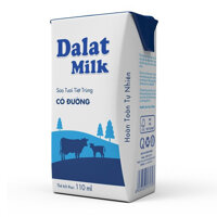 Sữa tươi tiệt trùng Dalat Milk có đường thùng 48 hộp x 110ml