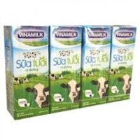 Sữa tươi tiệt trùng Vinamilk 100% 180ml - 4 hộp/ vỉ