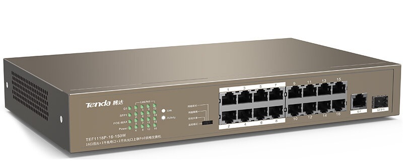 Switch PoE Tenda TEF1118P - 18 port