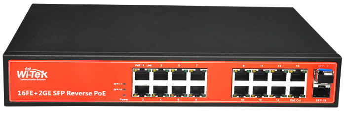 Switch PoE Witek WI-PS118GFR - 16 port