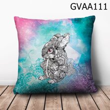 Gối vuông thỏ hoạ tiết trắng đen - GVAA111