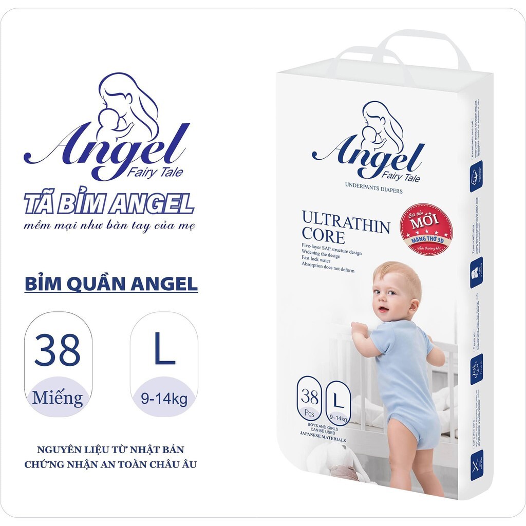 Tã bỉm quần Angel Fairy Tale L38 (9-14kg)