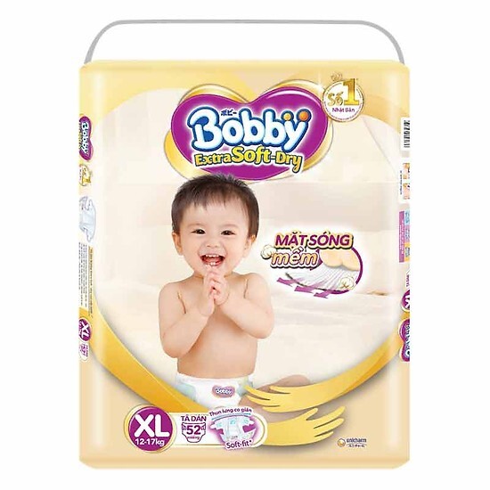 Tã dán Bobby Extra Soft Dry size XL - 52 miếng