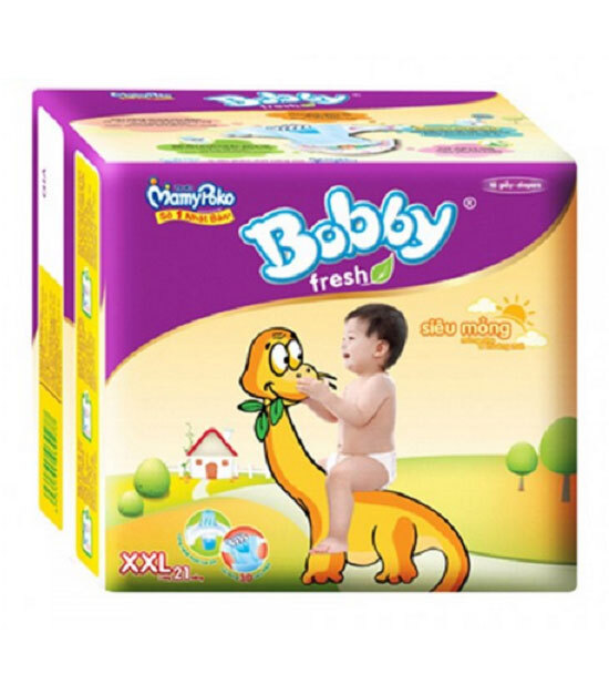 Tã dán Bobby Fresh siêu mỏng size XXL 21 miếng (trẻ trên 16kg)