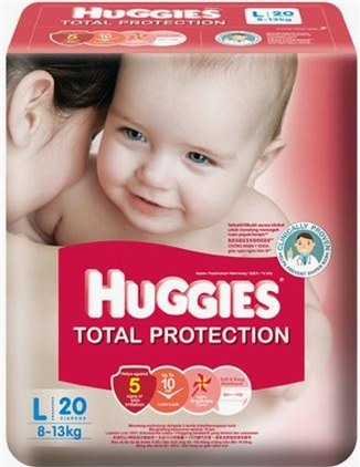 Tã dán Huggies Total Protection size L 20 miếng (trẻ từ 8 - 13kg)