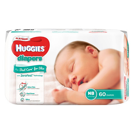 Tã dán siêu cao cấp Huggies Platinum NB60 60 miếng