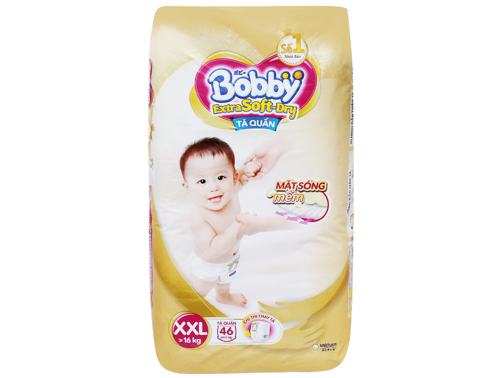 Tã quần Bobby Extra Soft Dry size XXL 46 miếng (cho bé trên 16kg)