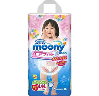 Tã quần Moony cho bé gái size L 44 miếng (trẻ từ 9 - 14kg)