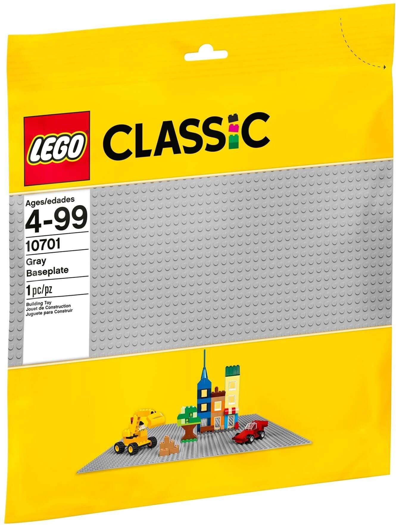 Tấm nền vuông lớn 48 nút màu xám - LEGO Classic Gray Baseplate 10701