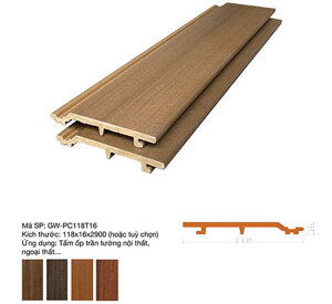 Tấm ốp tường PVC GreenWood GW-PC118T16