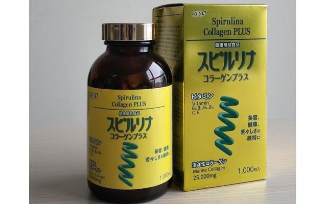Tảo vàng Spirulina Collagen Plus hộp 1000v