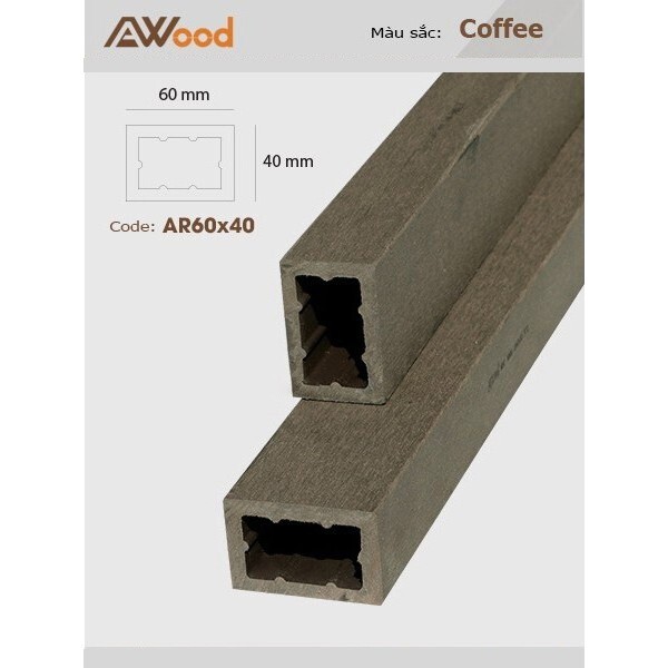 Tham lam gỗ nhựa Awood AR60x40-Coffee