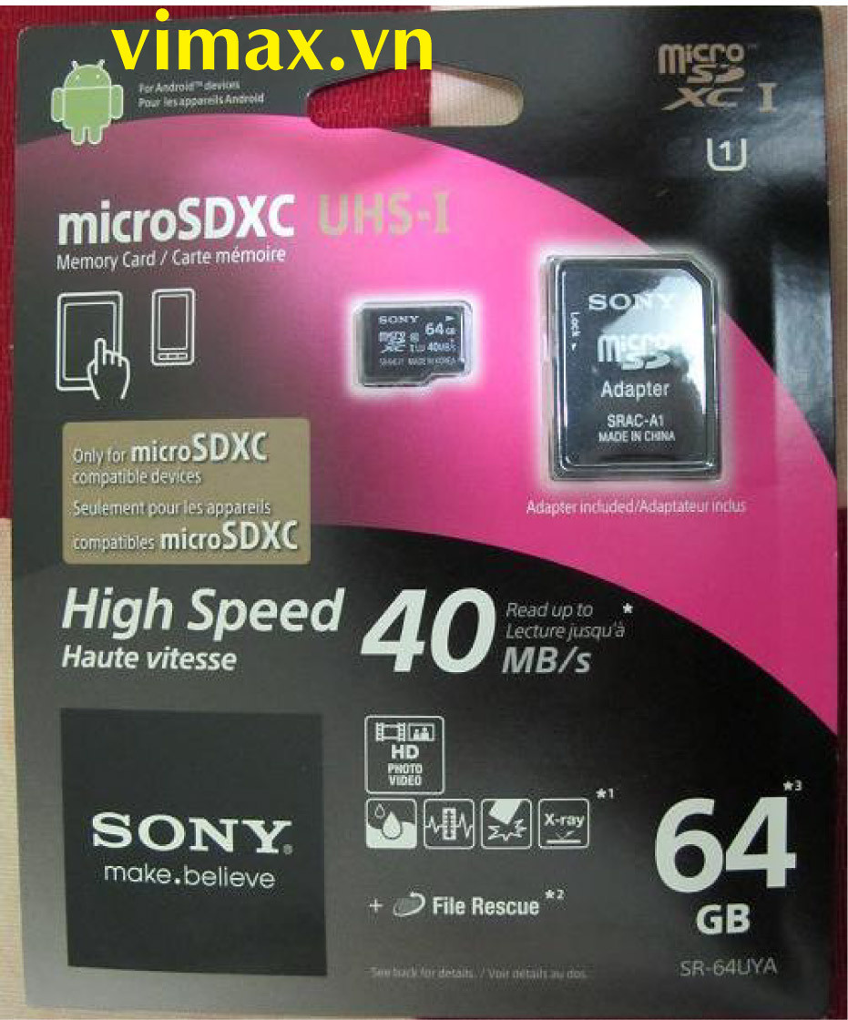 Thẻ nhớ MicroSDXC Sony 64GB Class10 40MB/s