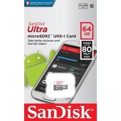 Thẻ nhớ SanDisk Ultra microSDXC SDSQUNS-064G-GN3MN C10  UHS-1  80MBs R