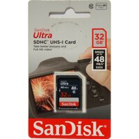 Thẻ nhớ SDHC Sandisk Ultra - 32 GB, 98 MB/S