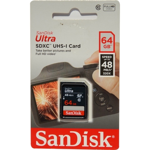Thẻ nhớ SDXC Sandisk Ultra - 64 GB , 48 MB/s