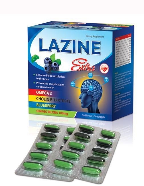 Thực phẩm chức năng bổ huyết dưỡng não Lazine Extra 100 viên