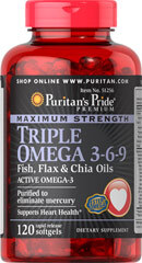 Thực phẩm chức nắng Maximum strength Triple Omega 3-6-9 Fish, Flax & Chia Oils