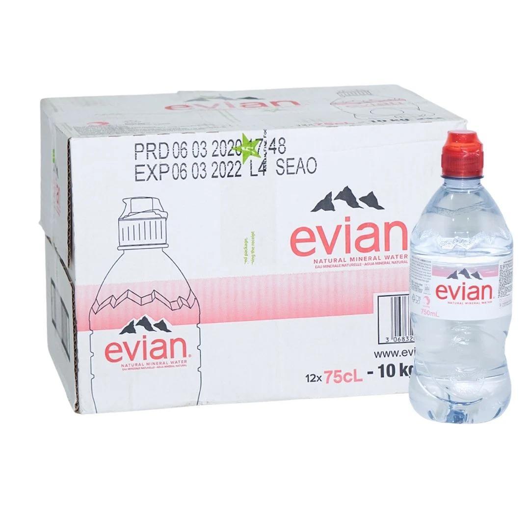 Thùng 12 chai nước khoáng Evian 750ml