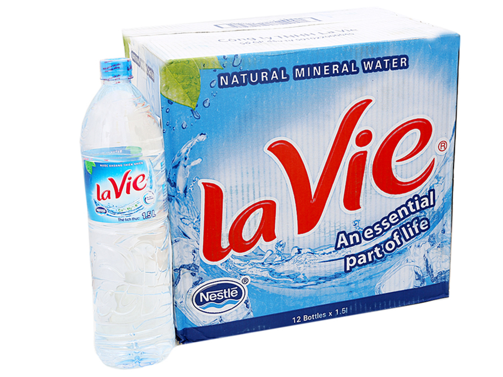 Thùng 12 chai nước khoáng LaVie 1.5 lít