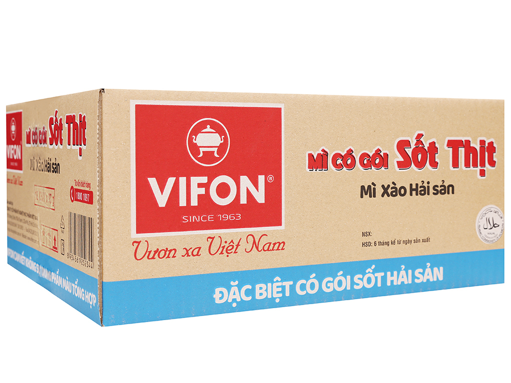 Thùng 18 khay mì xào hải sản Vifon 90g