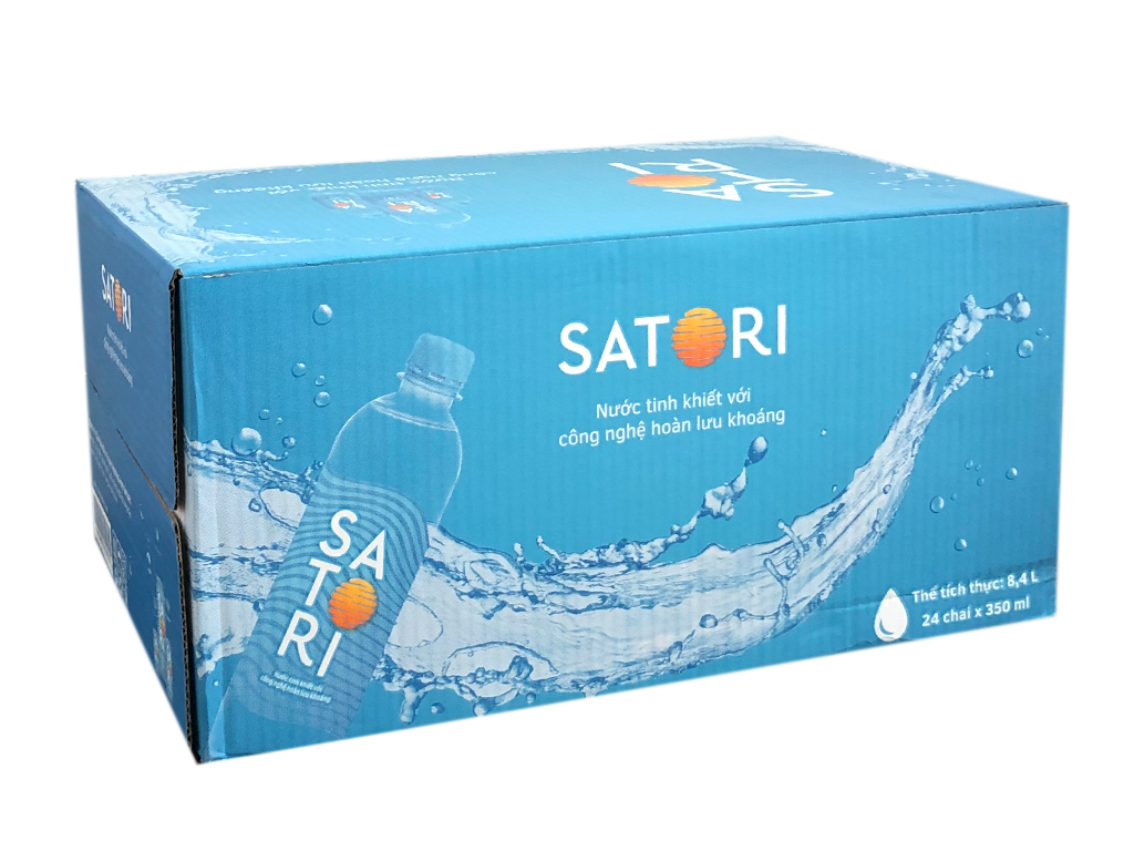 Thùng 24 chai nước tinh khiết Satori 350ml