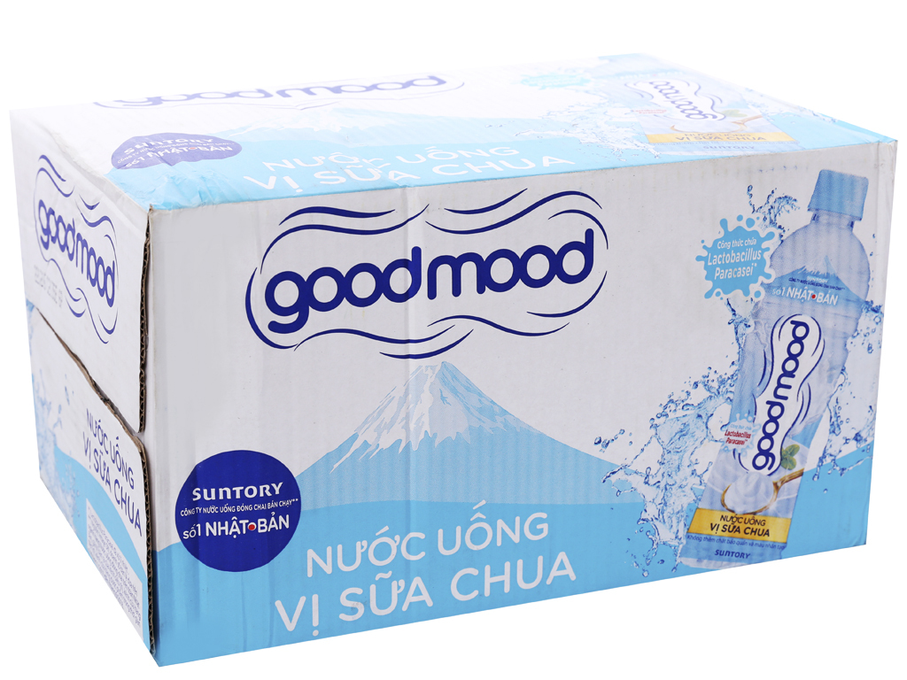 Thùng 24 chai nước uống Good Mood vị sữa chua 455ml
