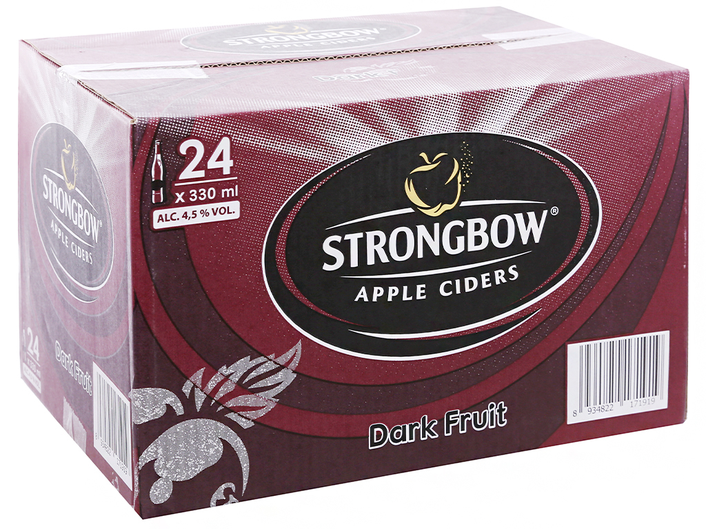Thùng 24 chai Strongbow dâu đen 330ml