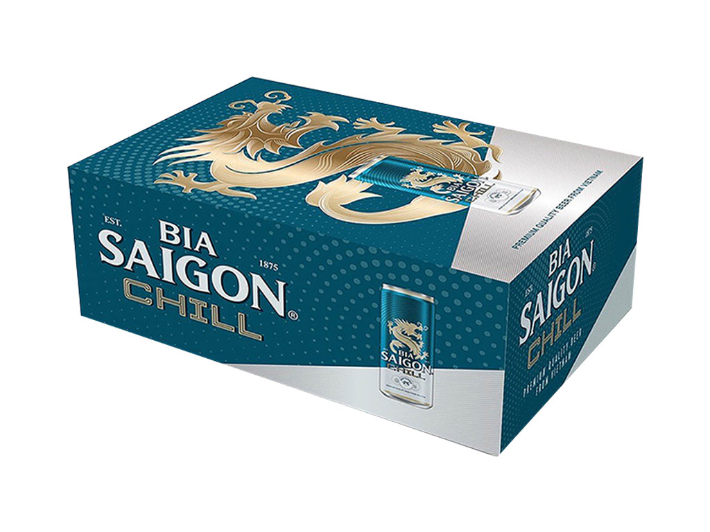 Thùng 24 lon bia Sài Gòn Chill 330ml